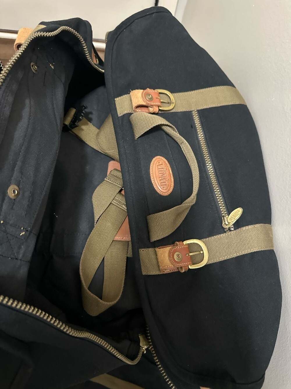 Tumi Dakota Vintage Black Canvas Duffel Weekend Bag 3 pieces set